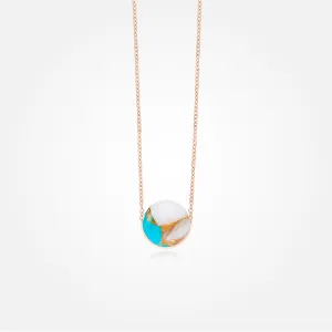Opal Turquoise Copper Stone Necklace (Round)