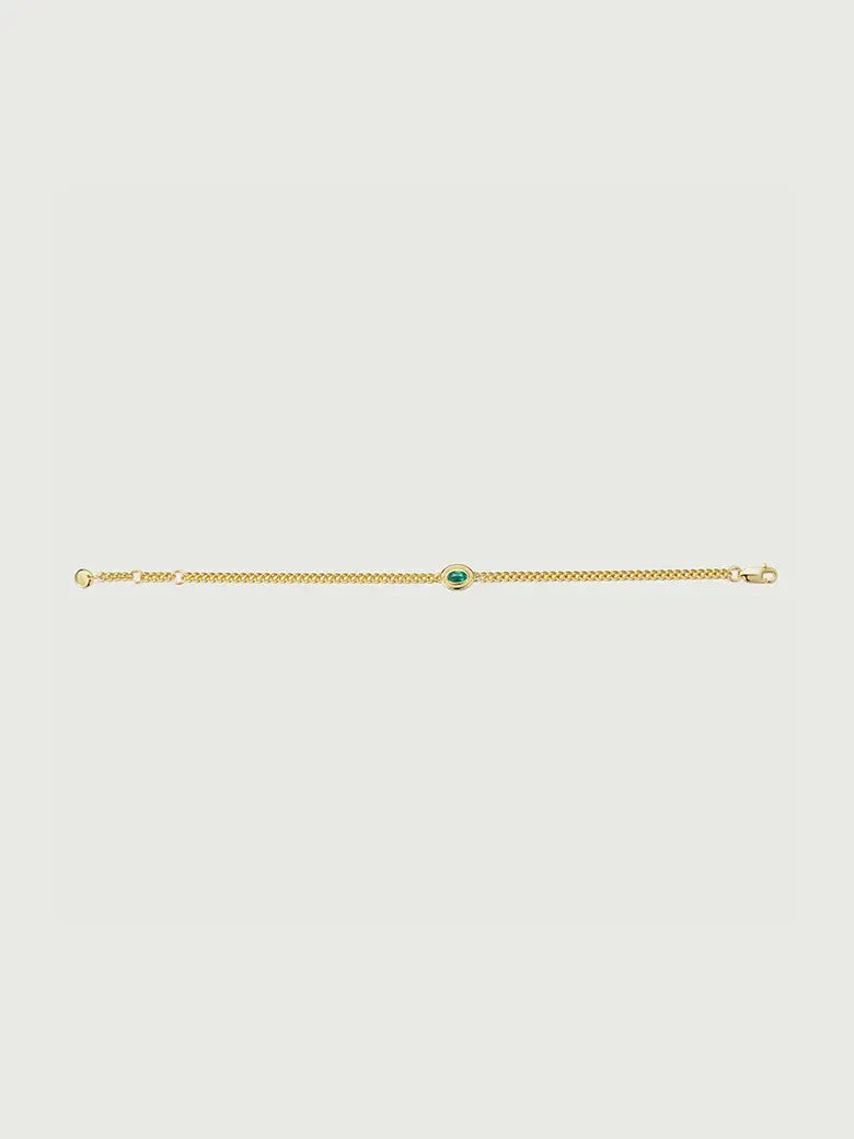 Oval Cut Lab Grown Emerald Cuban Link Bracelet