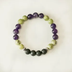 Peridot & Amethyst Aromatherapy Essential Oil Diffuser Bracelet (8mm beads)