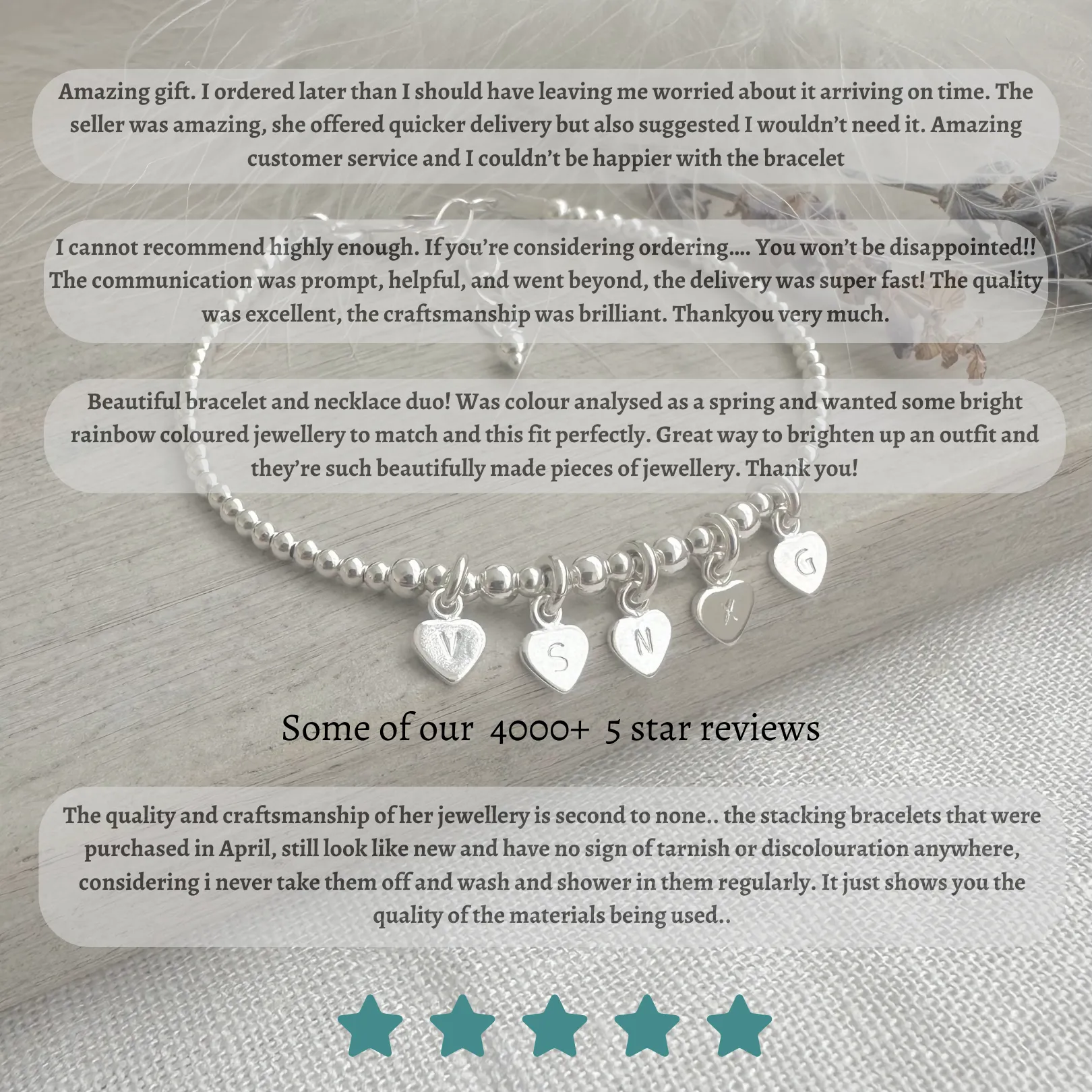 Personalised Emerald May Birthstone Bracelet with star charm, Dainty Jewellery in Sterling Silver