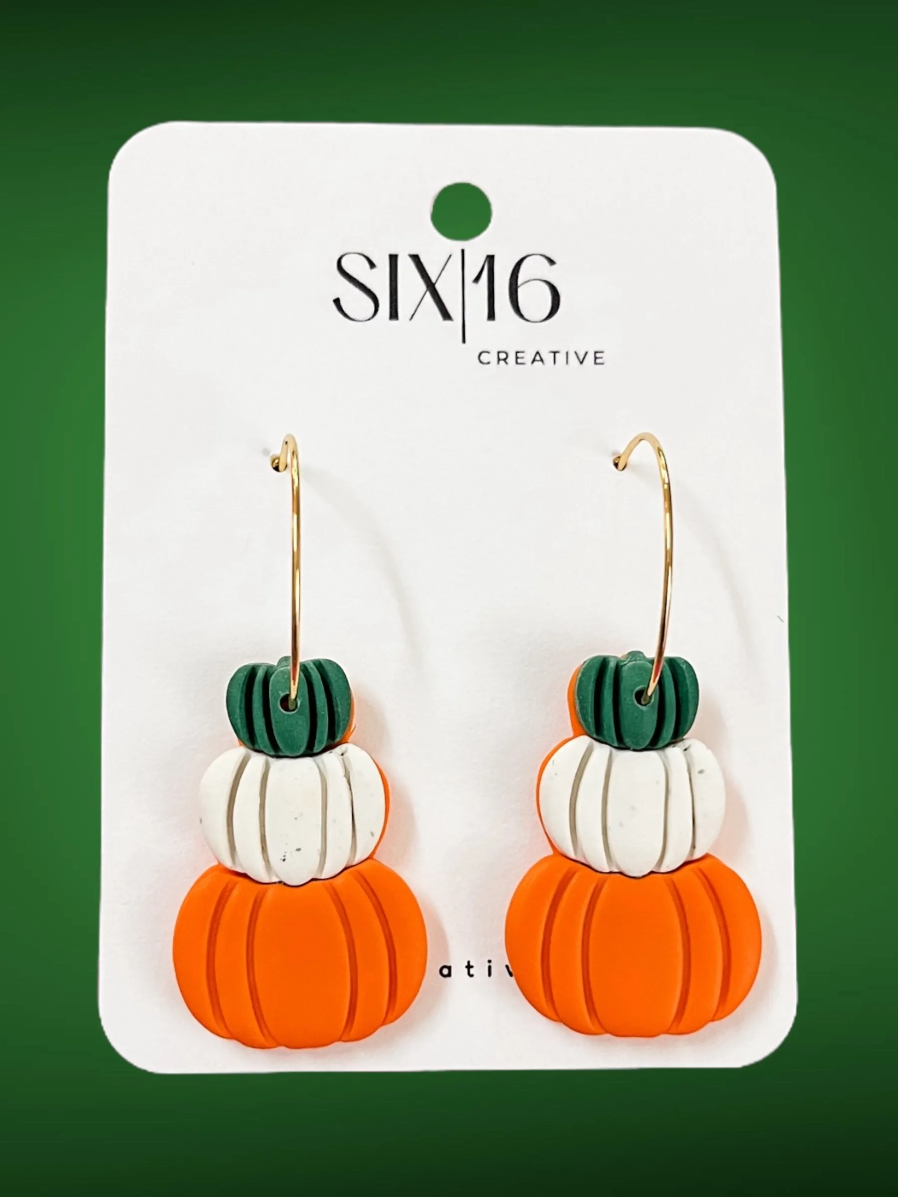 Pumpkin Trio Clay Earrings