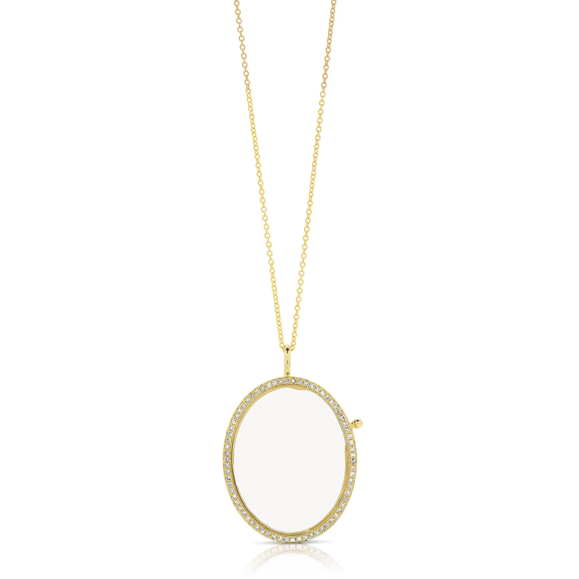 Reversible Oval Diamond Locket