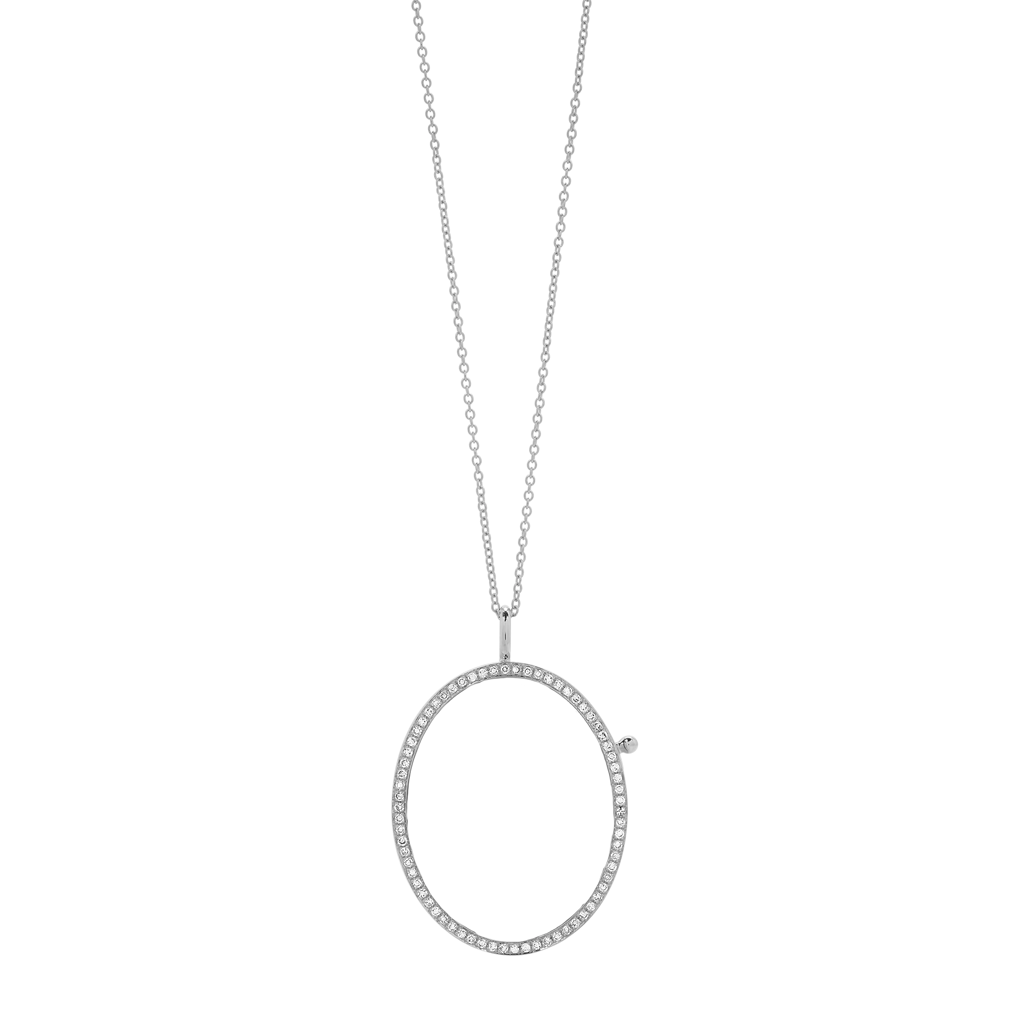 Reversible Oval Diamond Locket