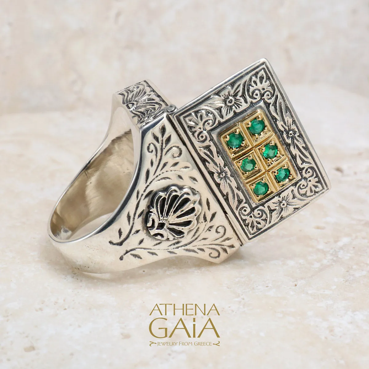 Stone Field Poison Locket Ring